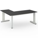 Rohový kancelársky písací stôl PRIMO FLEXIBLE, 1800 x 1600 mm, grafitová