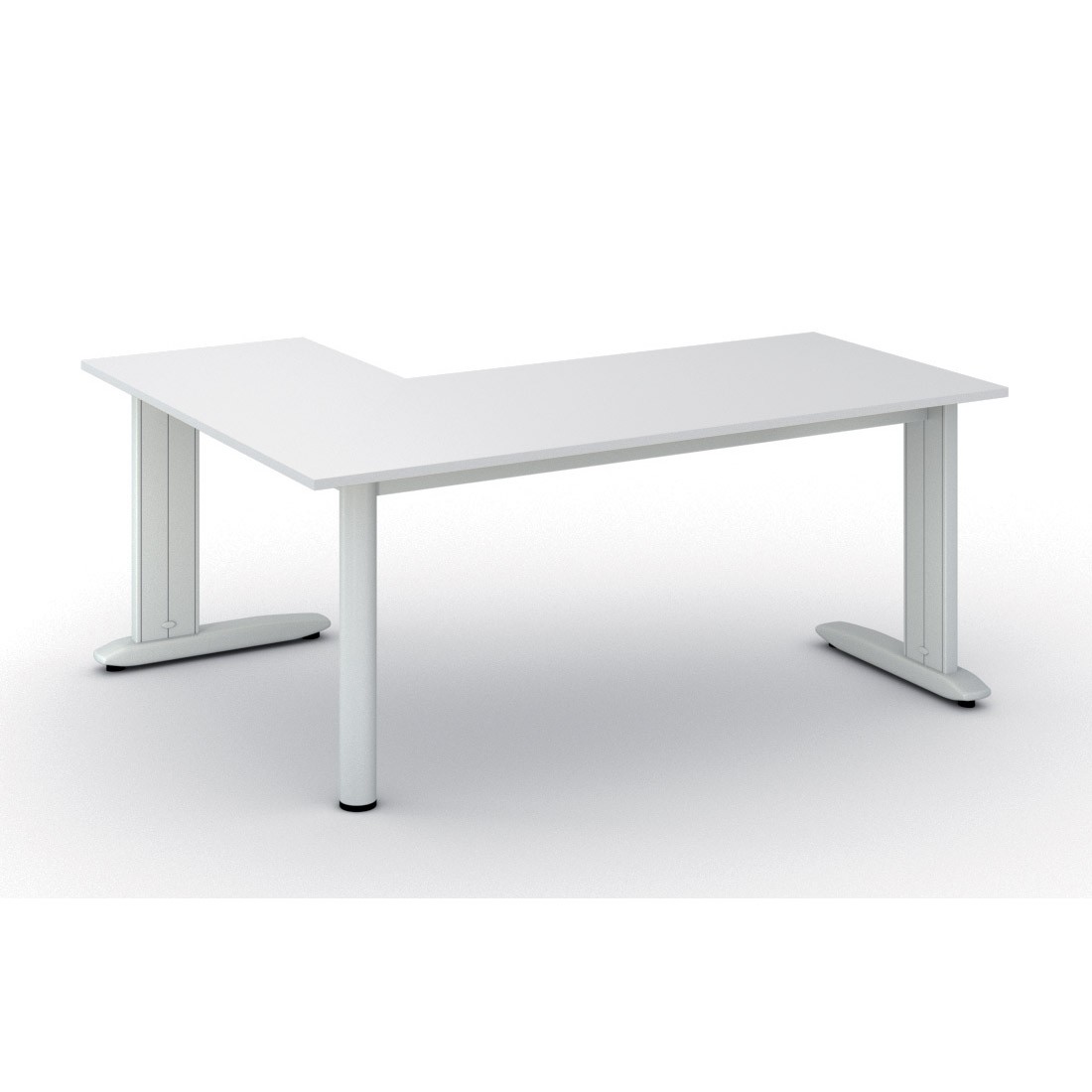 Fotografia produktu: Rohový kancelársky písací stôl PRIMO FLEXIBLE, 180x140 cm, biela