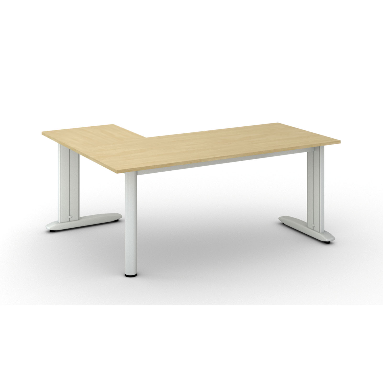 Fotografia produktu: Rohový kancelársky písací stôl PRIMO FLEXIBLE, 180x140 cm, breza