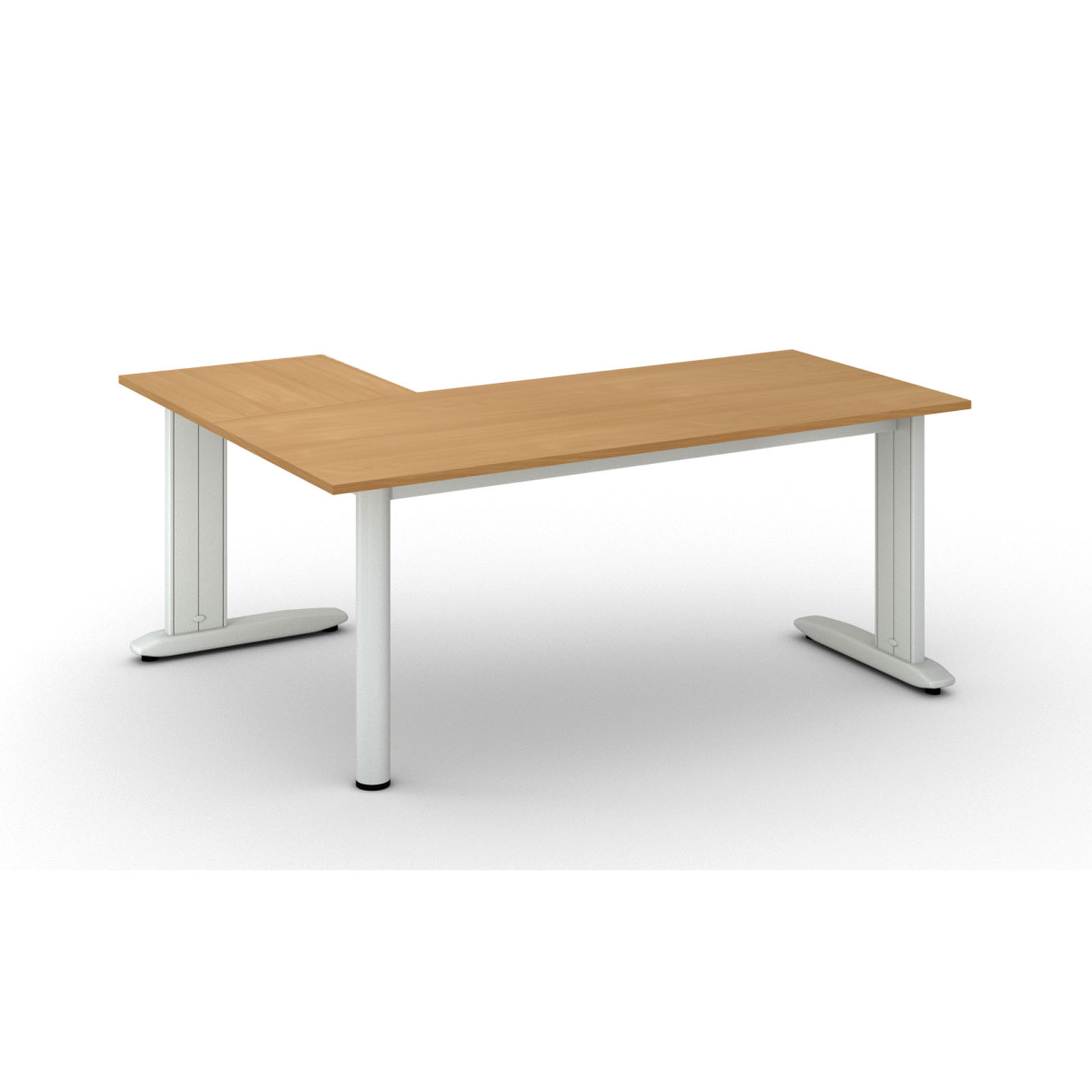Fotografia produktu: Rohový kancelársky písací stôl PRIMO FLEXIBLE, 180x140 cm, buk