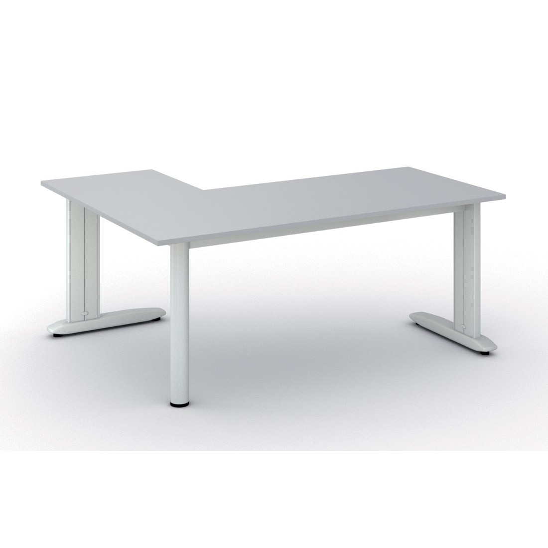 Fotografia produktu: Rohový kancelársky písací stôl PRIMO FLEXIBLE, 180x140 cm, sivá