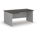 Rohový kancelársky písací stôl PRIMO GRAY, 160x120 cm, ľavý, sivá/wenge