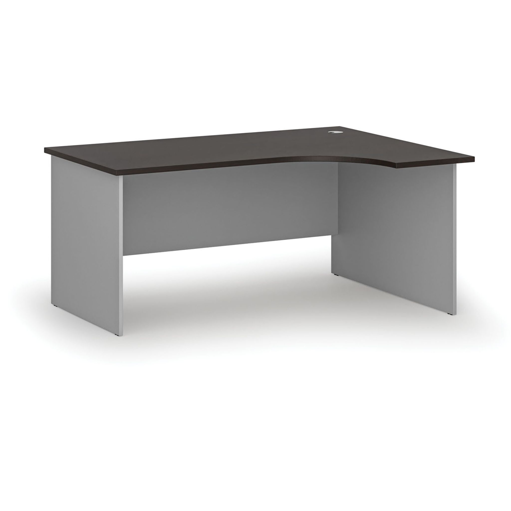 Rohový kancelársky písací stôl PRIMO GRAY, 160x120 cm, pravý, sivá/wenge