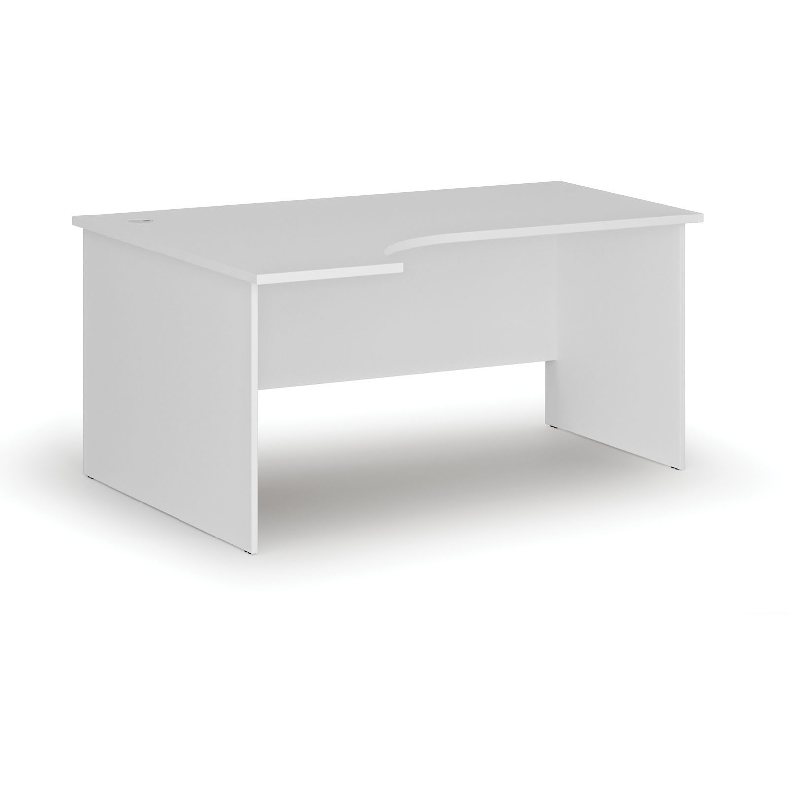 Fotografia produktu: Rohový kancelársky písací stôl PRIMO WHITE, 160x120 cm, ľavý, biela