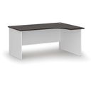 Rohový kancelársky písací stôl PRIMO WHITE, 160x120 cm, pravý, biela/wenge