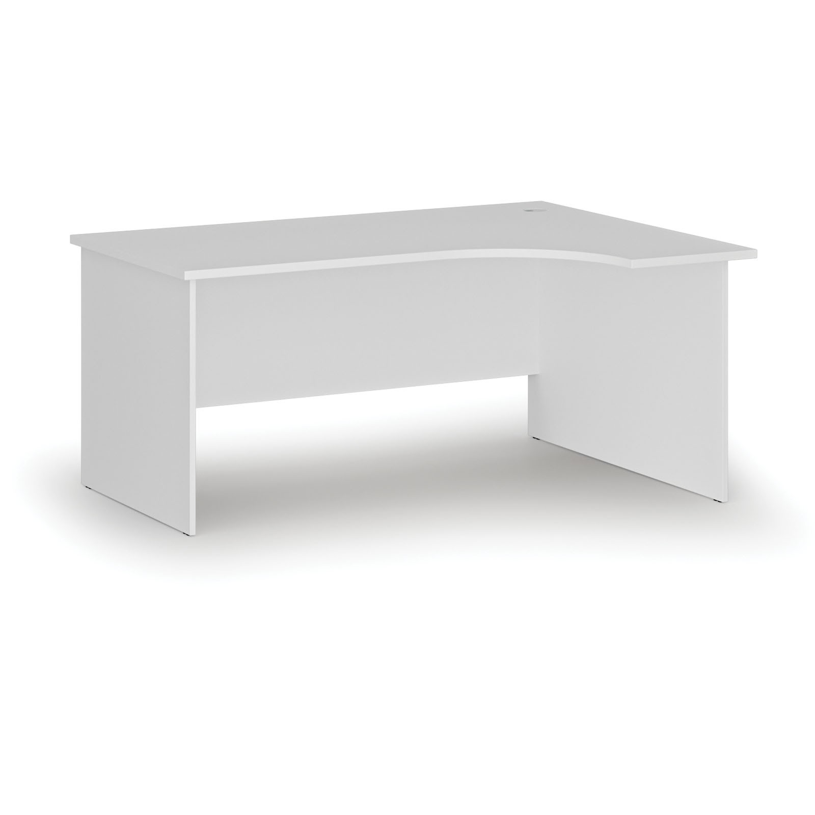 Fotografia produktu: Rohový kancelársky písací stôl PRIMO WHITE, 160x120 cm, pravý, biela