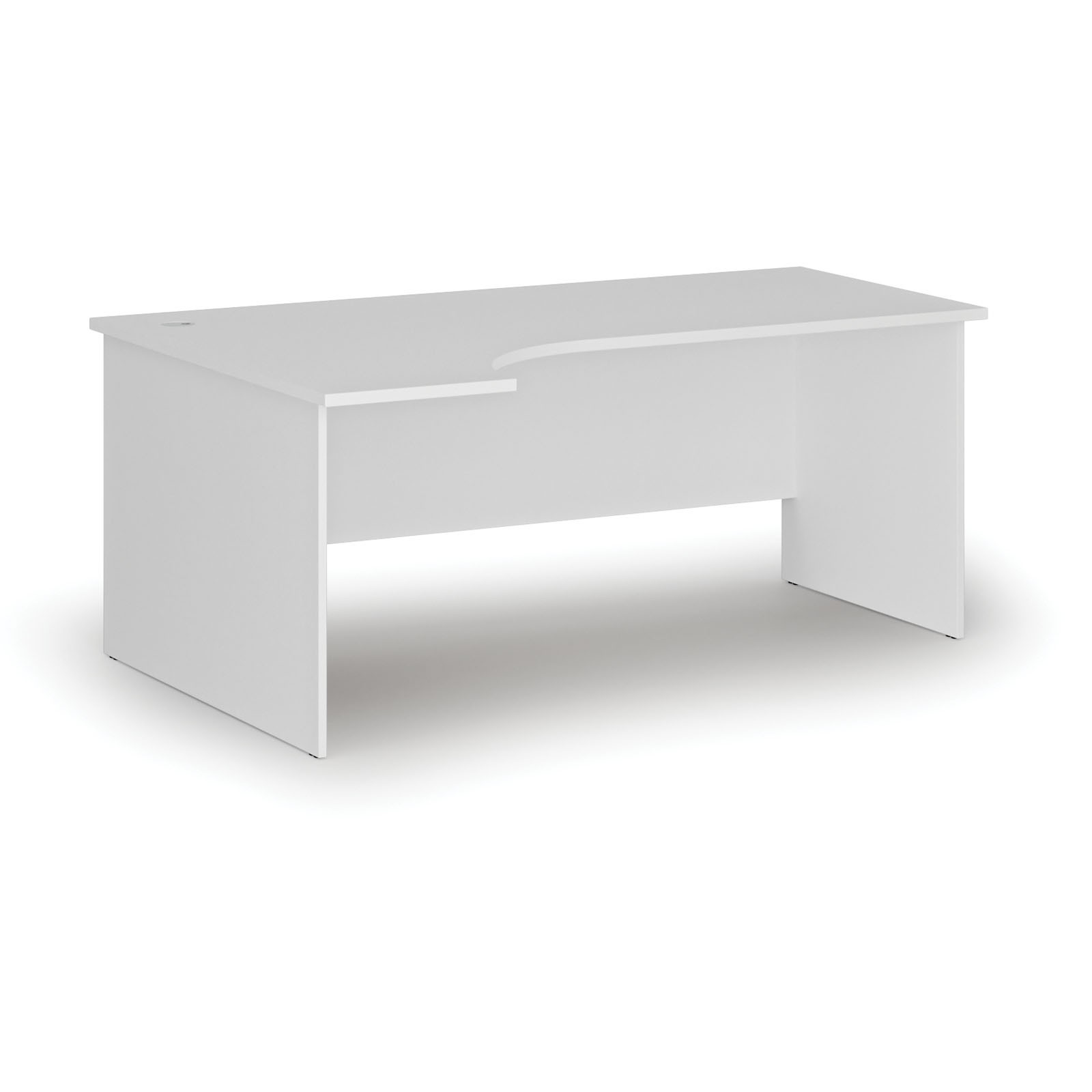 Fotografia produktu: Rohový kancelársky písací stôl PRIMO WHITE, 180x120 cm, ľavý, biela
