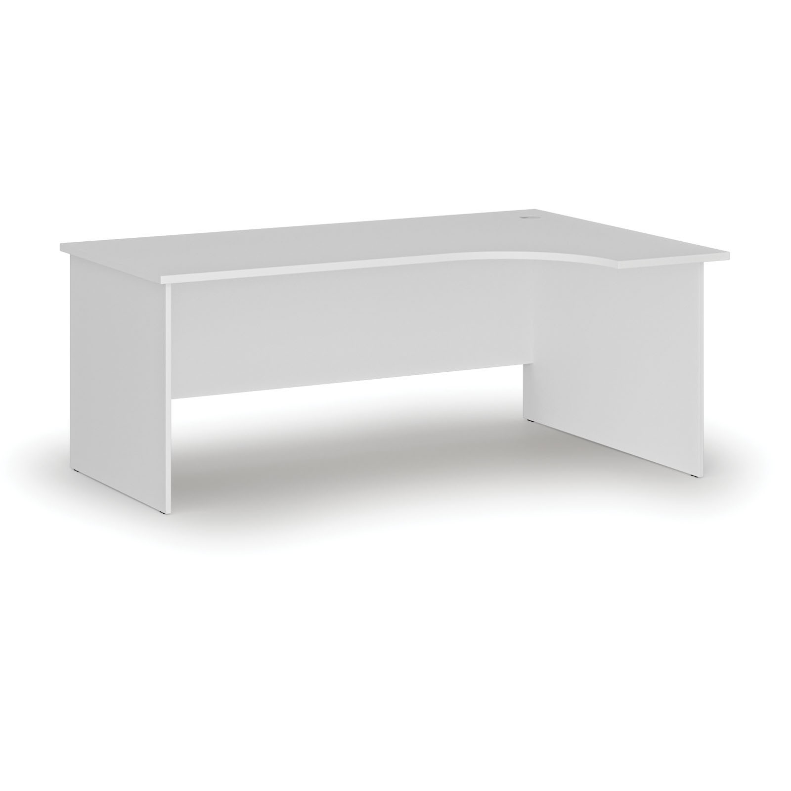 Fotografia produktu: Rohový kancelársky písací stôl PRIMO WHITE, 180x120 cm, pravý, biela