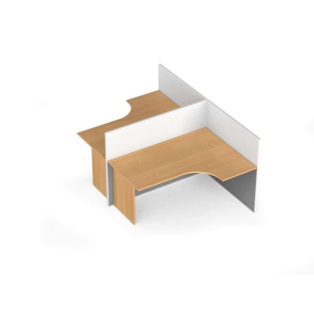 Kancelársky pracovný stôl PRIMO rohový s paravánmi, tvar T, magnet, 2 miesta
