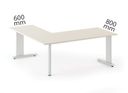 Rohový kancelářský psací stůl PRIMO FLEXIBLE 1600 x 1400 mm, bříza