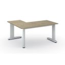 Rohový kancelářský psací stůl PRIMO FLEXIBLE, 1600 x 1400 mm, dub přírodní