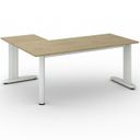 Rohový kancelářský psací stůl PRIMO FLEXIBLE, 1800 x 1400 mm, dub přírodní