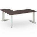 Rohový kancelářský psací stůl PRIMO FLEXIBLE 1800 x 1600 mm, wenge