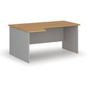 Rohový kancelářský psací stůl PRIMO GRAY, 160x120 cm, levý, šedá/buk