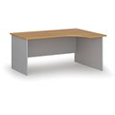 Rohový kancelářský psací stůl PRIMO GRAY, 160x120 cm, pravý, šedá/buk