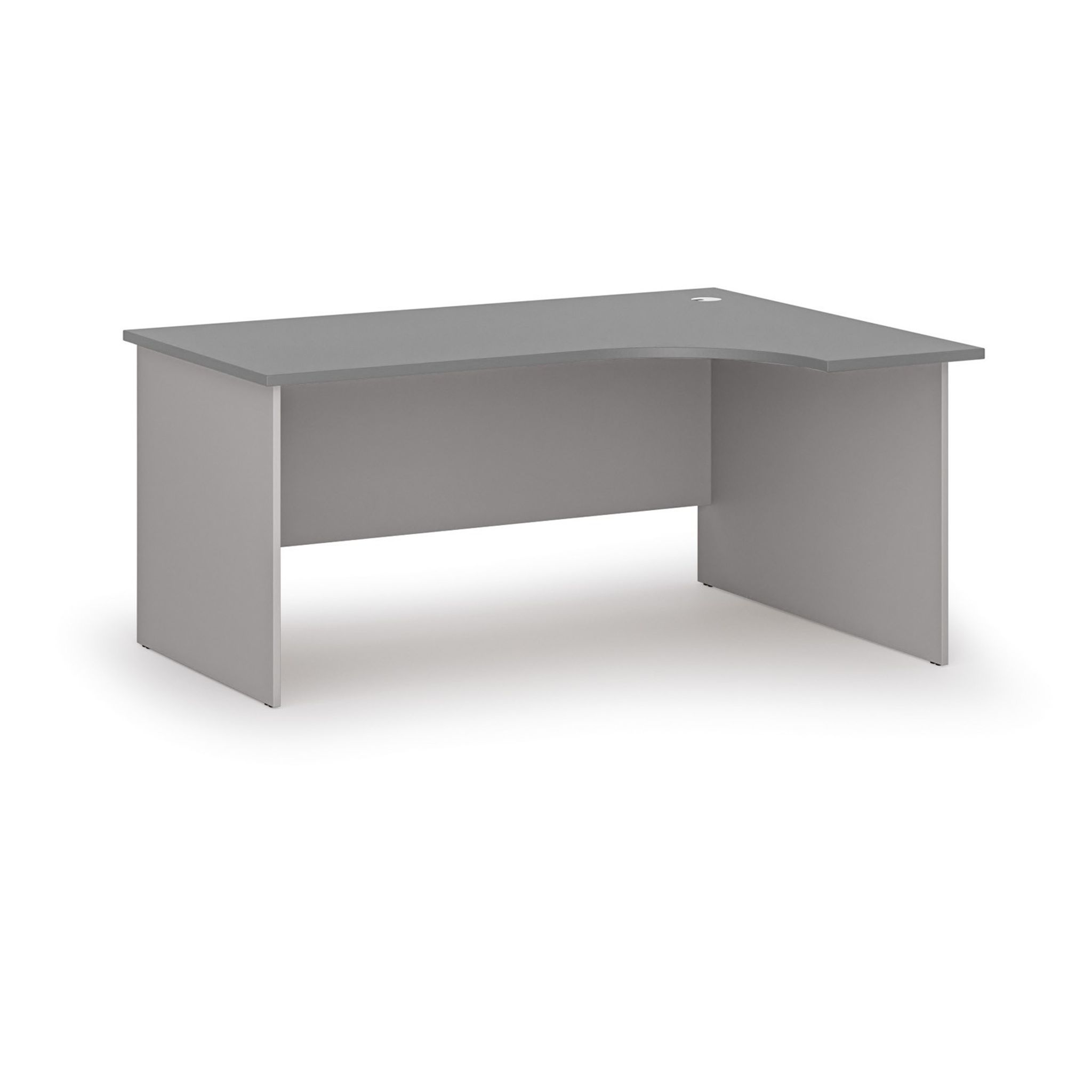 Rohový kancelářský psací stůl PRIMO GRAY, 160x120 cm, pravý, šedá/grafit