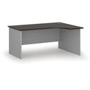 Rohový kancelářský psací stůl PRIMO GRAY, 160x120 cm, pravý, šedá/wenge