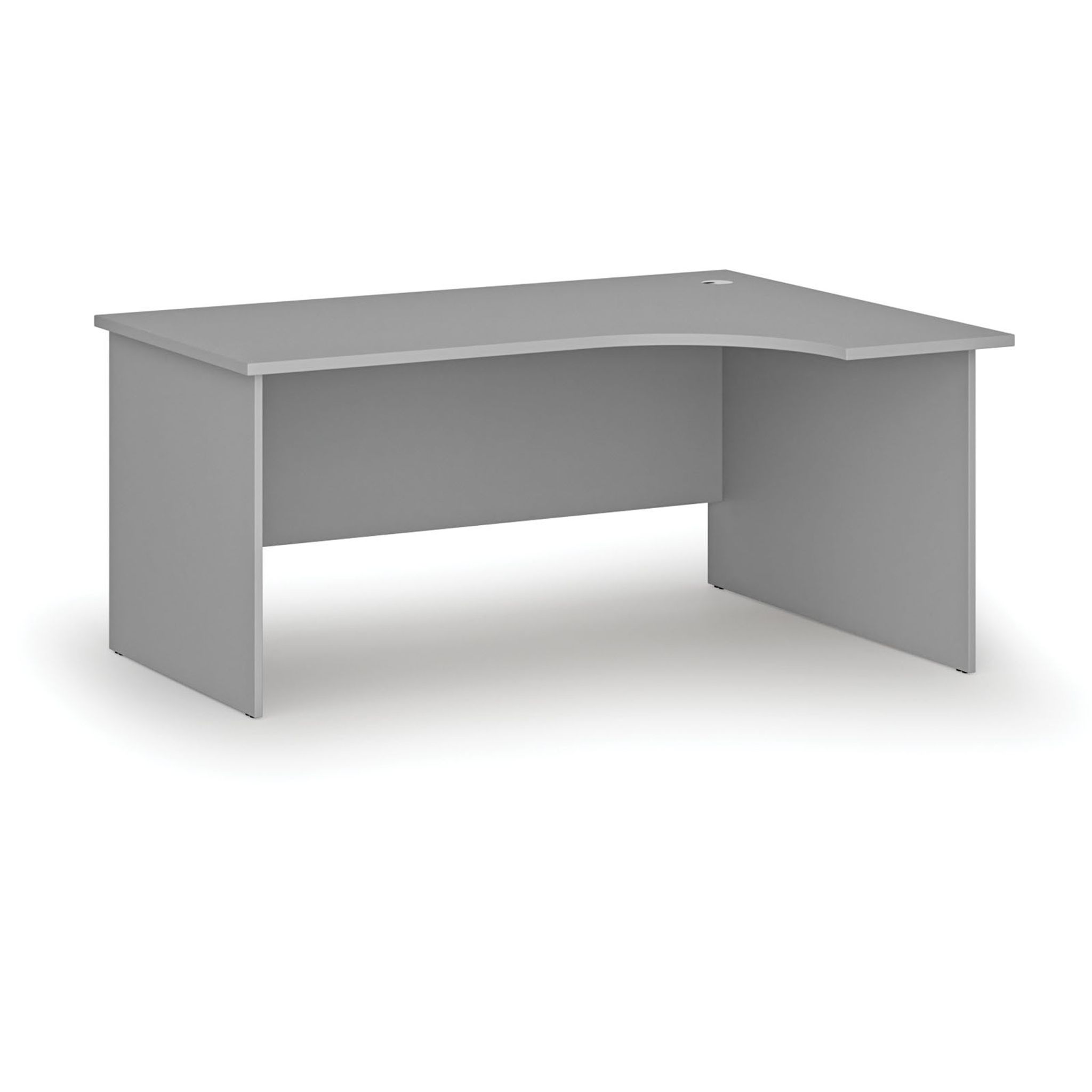 Rohový kancelářský psací stůl PRIMO GRAY, 160x120 cm, pravý, šedá