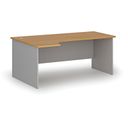 Rohový kancelářský psací stůl PRIMO GRAY, 180x120 cm, levý, šedá/buk