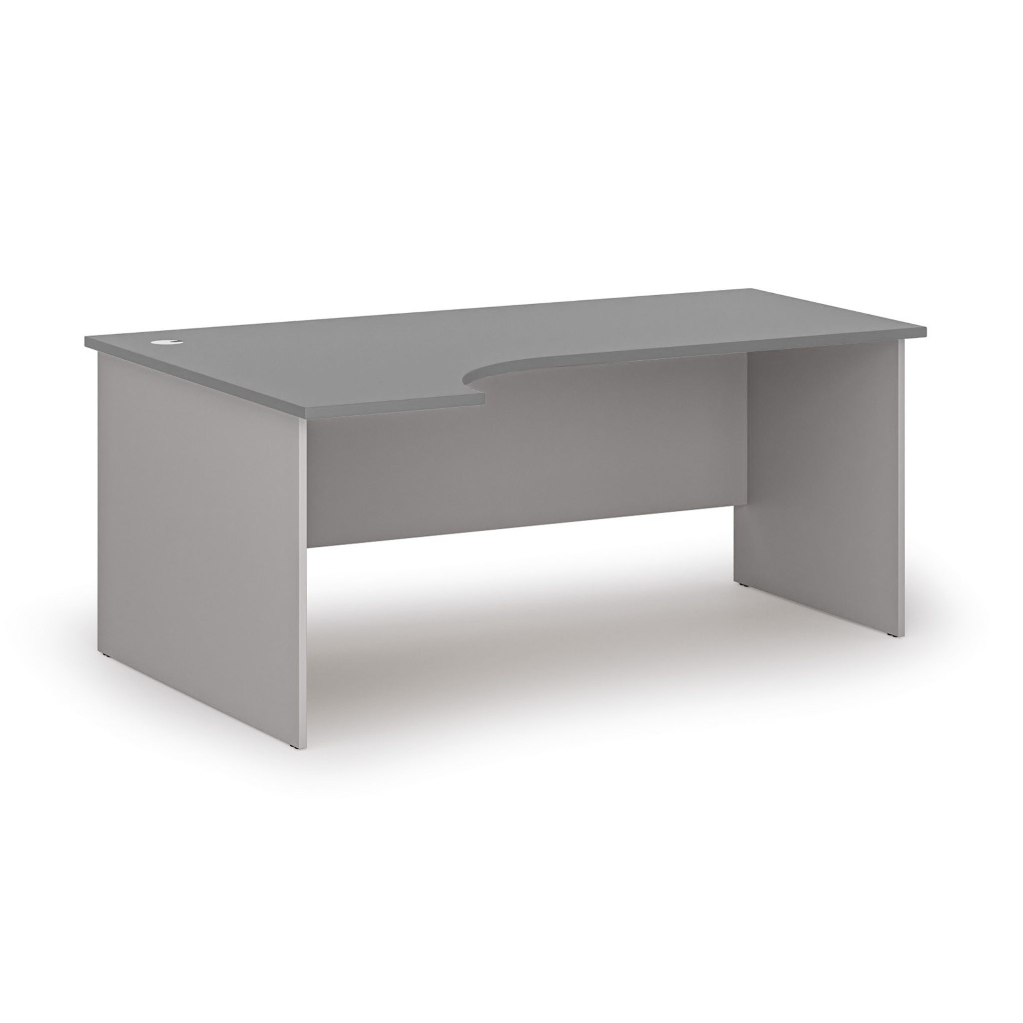 Rohový kancelářský psací stůl PRIMO GRAY, 180x120 cm, levý, šedá/grafit