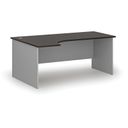 Rohový kancelářský psací stůl PRIMO GRAY, 180x120 cm, levý, šedá/wenge
