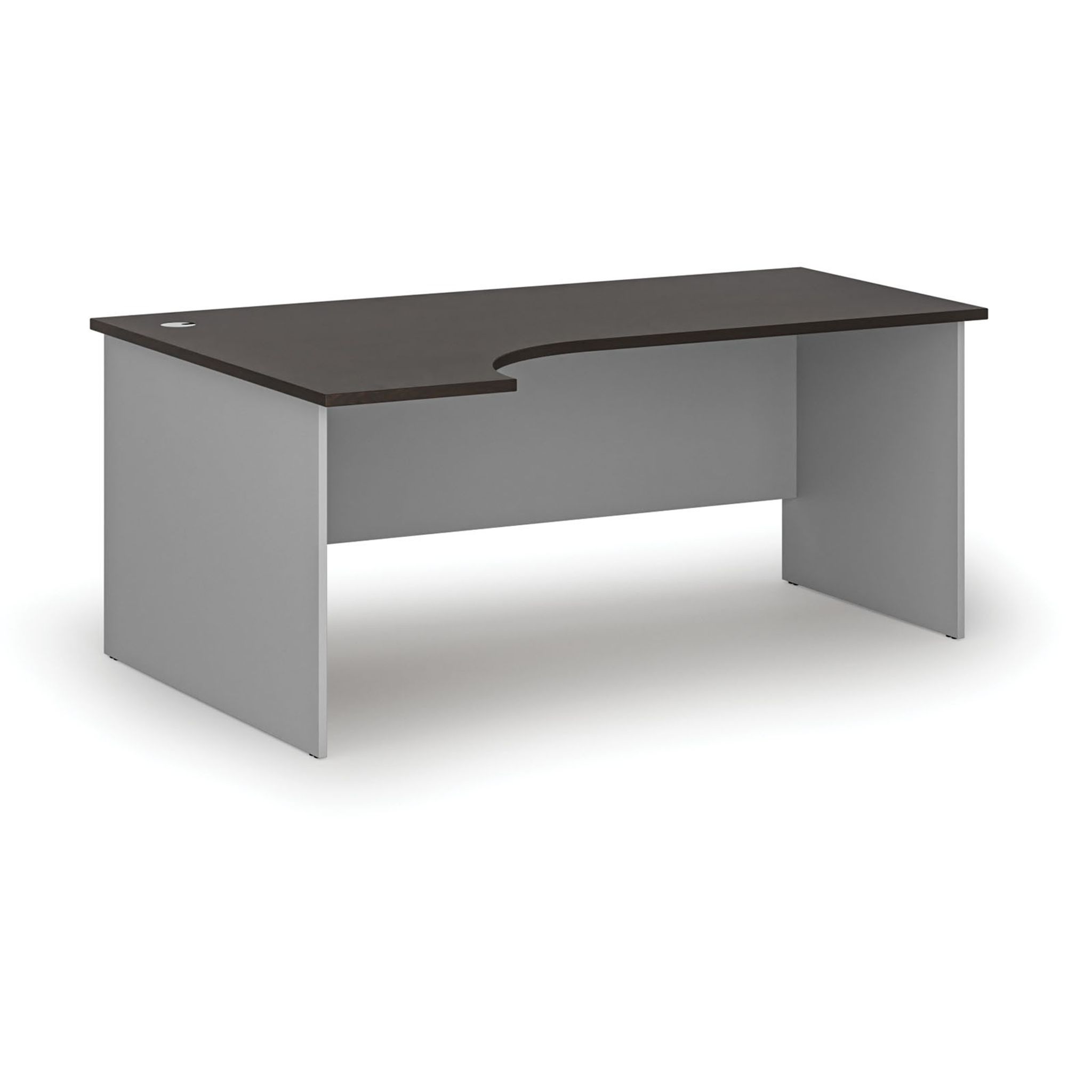 Rohový kancelářský psací stůl PRIMO GRAY, 180x120 cm, levý, šedá/wenge