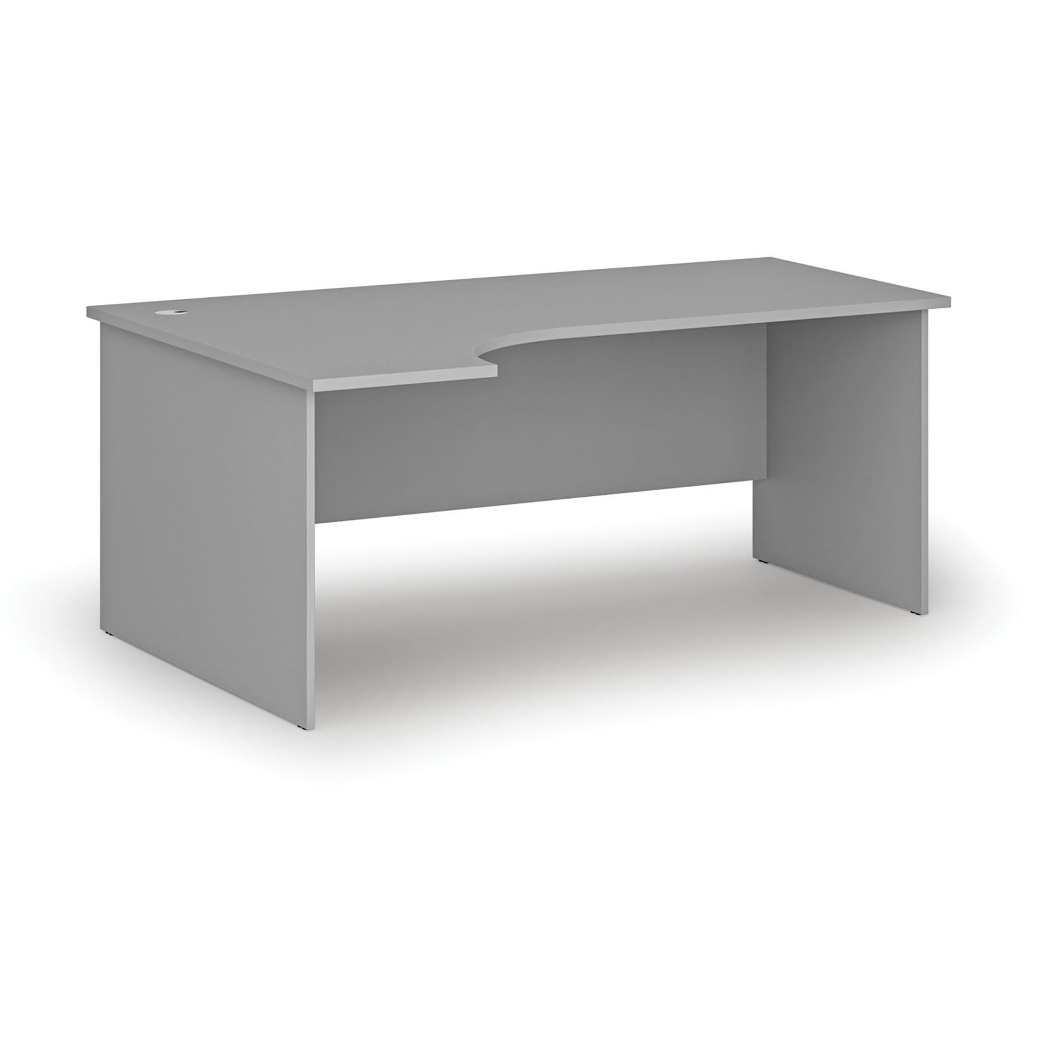 Rohový kancelářský psací stůl PRIMO GRAY, 180x120 cm, levý, šedá