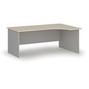 Rohový kancelářský psací stůl PRIMO GRAY, 180x120 cm, pravý, šedá/bříza
