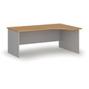 Rohový kancelářský psací stůl PRIMO GRAY, 180x120 cm, pravý, šedá/buk