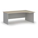 Rohový kancelářský psací stůl PRIMO GRAY, 180x120 cm, pravý, šedá/dub přírodní