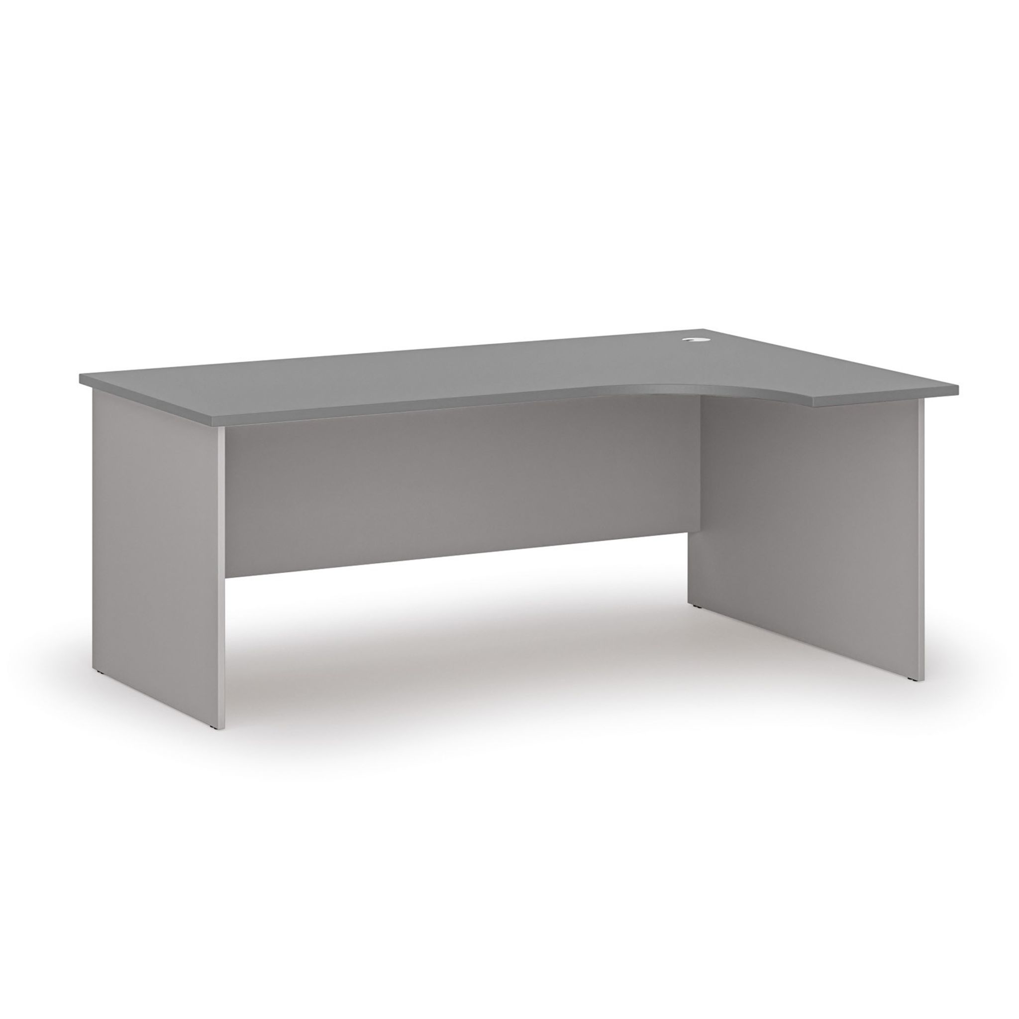 Rohový kancelářský psací stůl PRIMO GRAY, 180x120 cm, pravý, šedá/grafit