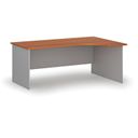 Rohový kancelářský psací stůl PRIMO GRAY, 180x120 cm, pravý, šedá/třešeň