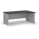 Rohový kancelářský psací stůl PRIMO GRAY, 180x120 cm, pravý, šedá/wenge