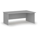 Rohový kancelářský psací stůl PRIMO GRAY, 180x120 cm, pravý, šedá