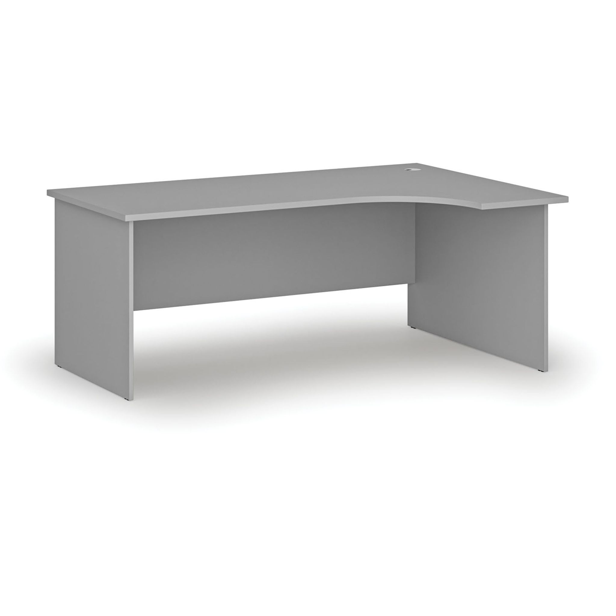 Rohový kancelářský psací stůl PRIMO GRAY, 180x120 cm, pravý, šedá