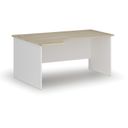 Rohový kancelářský psací stůl PRIMO WHITE, 160x120 cm, levý, bílá/dub přírodní