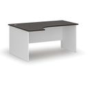 Rohový kancelářský psací stůl PRIMO WHITE, 160x120 cm, levý, bílá/wenge
