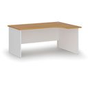 Rohový kancelářský psací stůl PRIMO WHITE, 160x120 cm, pravý, bílá/buk