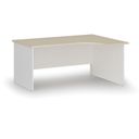 Rohový kancelářský psací stůl PRIMO WHITE, 160x120 cm, pravý, bílá/dub přírodní