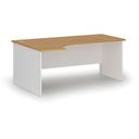 Rohový kancelářský psací stůl PRIMO WHITE, 180x120 cm, levý, bílá/buk
