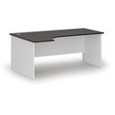 Rohový kancelářský psací stůl PRIMO WHITE, 180x120 cm, levý, bílá/wenge