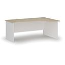 Rohový kancelářský psací stůl PRIMO WHITE, 180x120 cm, pravý, bílá/dub přírodní