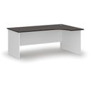 Rohový kancelářský psací stůl PRIMO WHITE, 180x120 cm, pravý, bílá/wenge