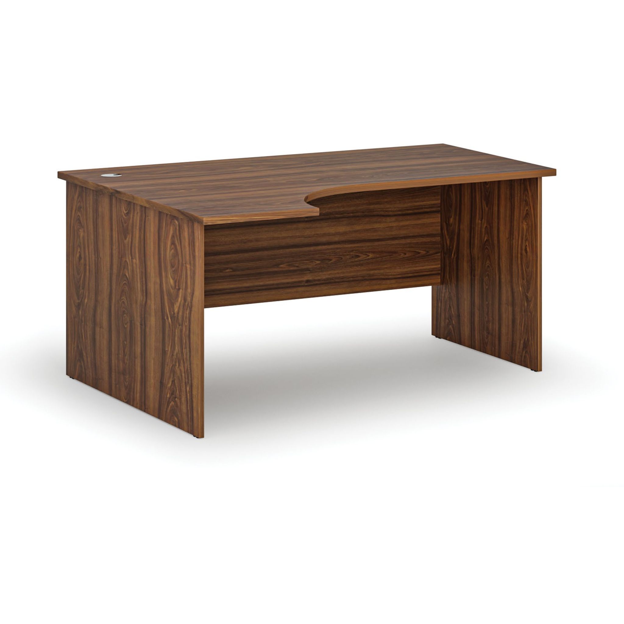 Rohový kancelářský psací stůl PRIMO WOOD, 160x120 cm, levý, ořech