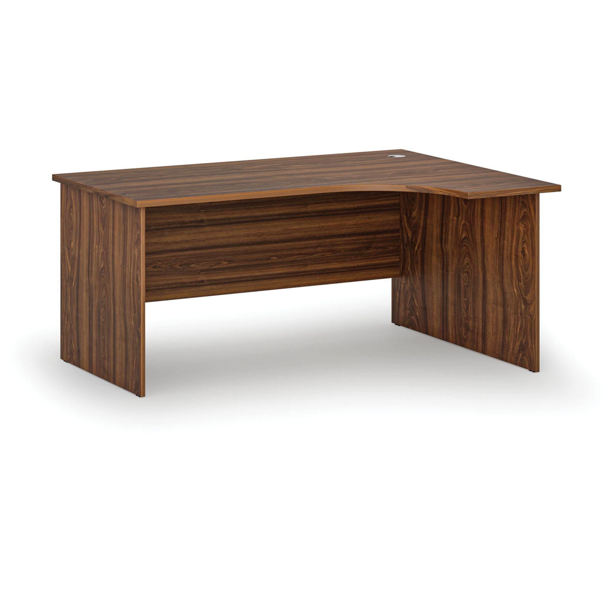 Rohový kancelářský psací stůl PRIMO WOOD, 160x120 cm, pravý, ořech