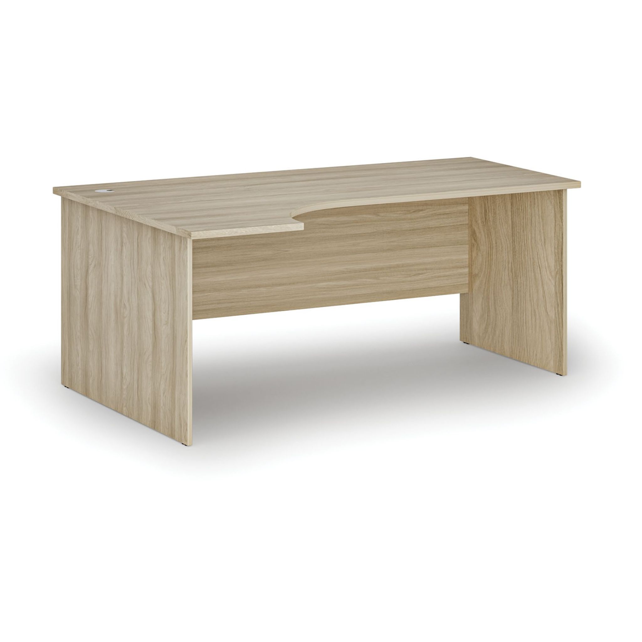 Rohový kancelářský psací stůl PRIMO WOOD, 180x120 cm, levý, dub přírodní