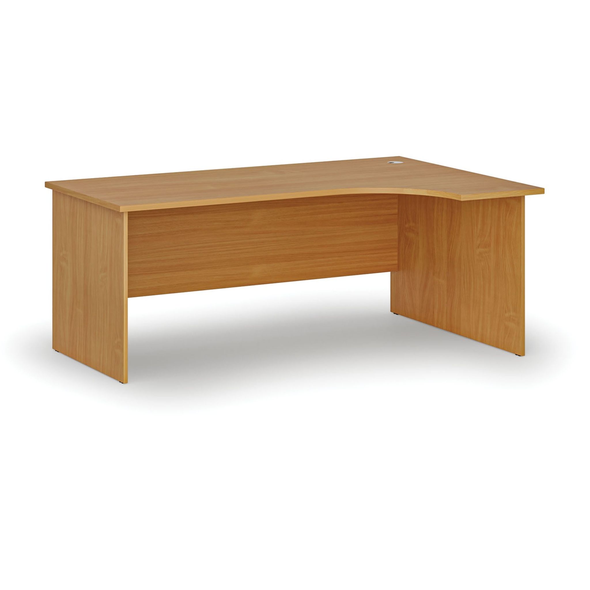 Rohový kancelářský psací stůl PRIMO WOOD, 180x120 cm, pravý, buk
