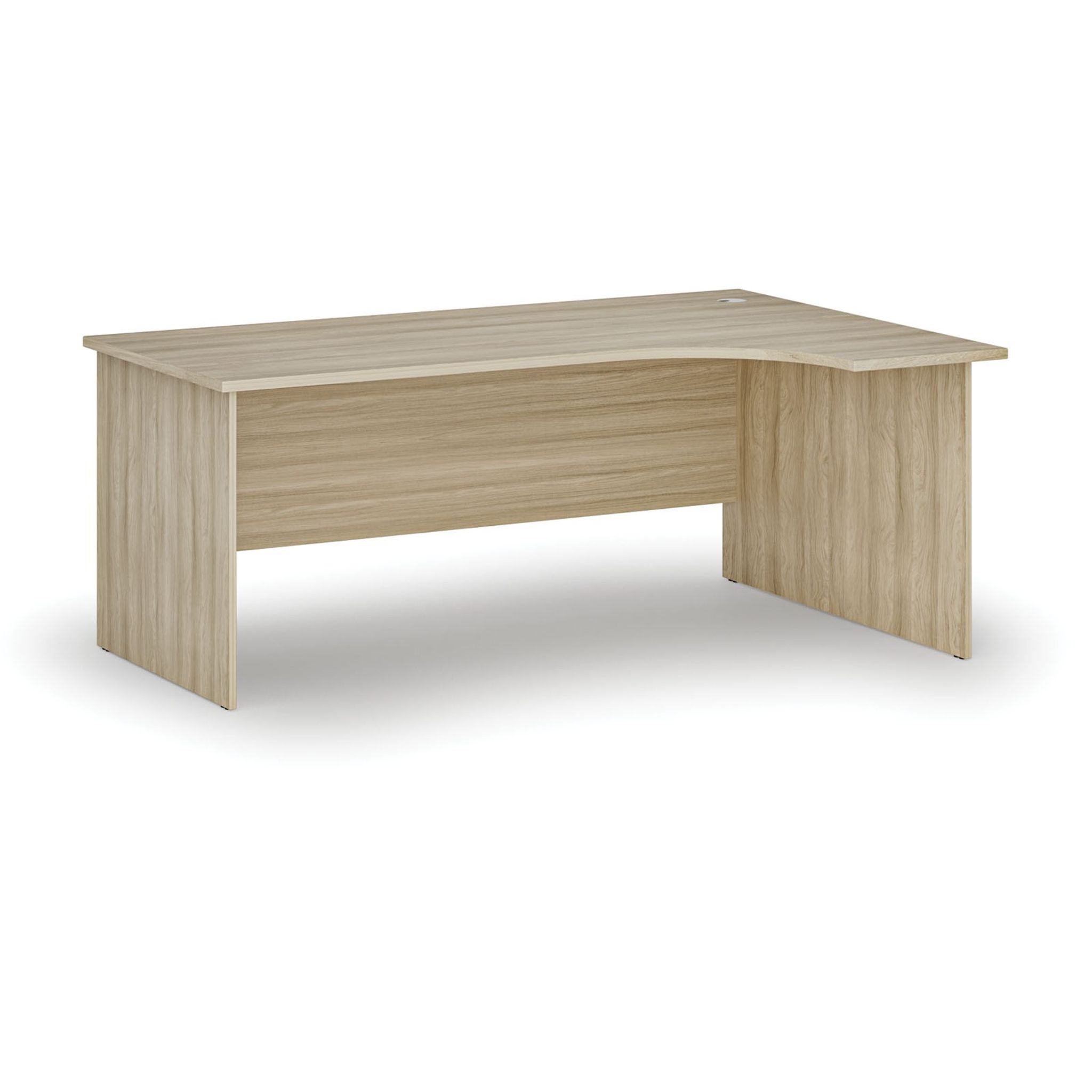 Rohový kancelářský psací stůl PRIMO WOOD, 180x120 cm, pravý, dub přírodní