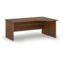 Rohový kancelářský psací stůl PRIMO WOOD, 180x120 cm, pravý, ořech