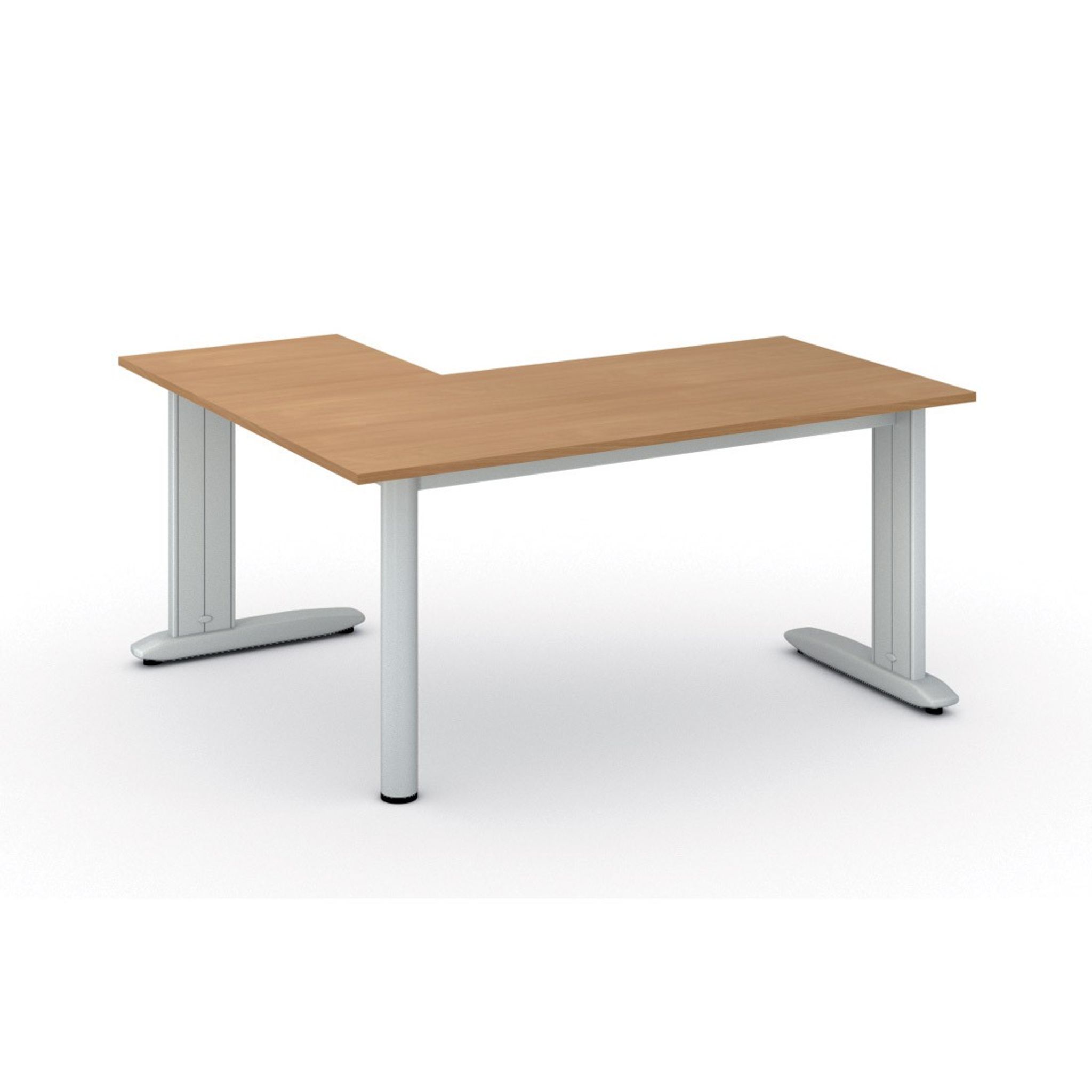 Rohový kancelářský stůl PRIMO FLEXIBLE, 160x140 cm, buk